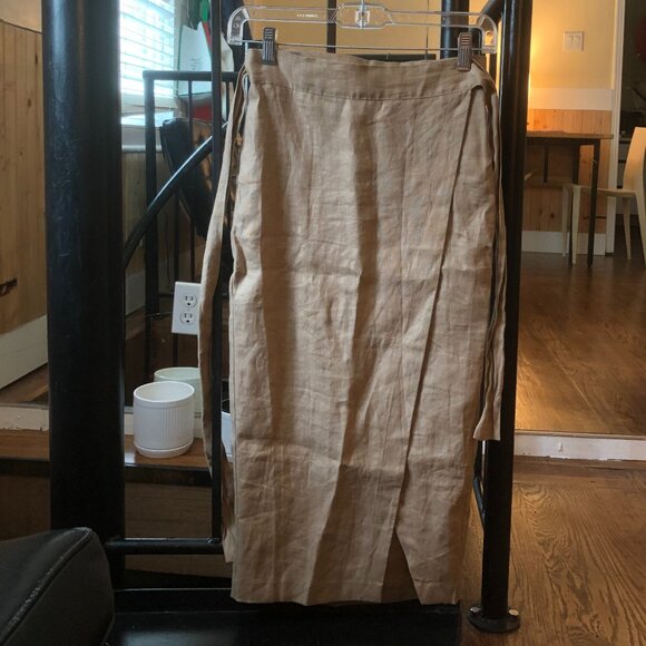 Reformation Florence Linen Midi Wrap Skirt - Picture 2 of 5